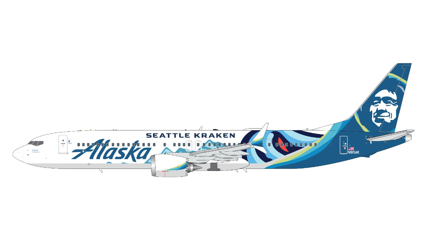 * 1/200 Alaska Airlines B737 MAX 9 N915AK “Seattle Kraken” livery Gemini G2ASA1219